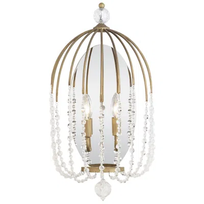 Varaluz Voliere 23 1/2"h Havana Gold And Crystal Wall Sconce