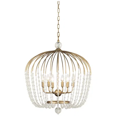 Varaluz Voliere 24 1/2"w Havana Gold 6-light Pendant Light