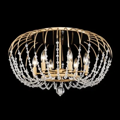 Varaluz Voliere 6 -light 24.25"  Semi Flush Mount In Havana Gold