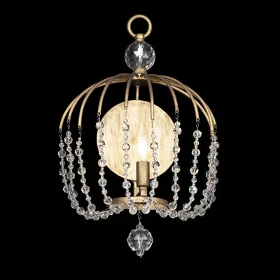Varaluz Voliere Crystal Wall Sconce In Havana Gold