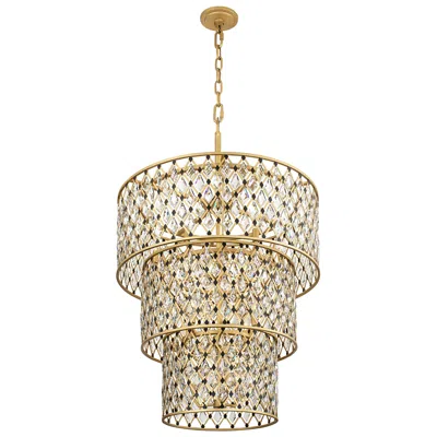 Varaluz Windsor 13-lt 3-tier Crystal Chandelier - French Gold & Matte Black