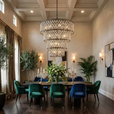 Varaluz Windsor 21-light 4-tier Crystal Chandelier - Carbon/havana Gold In Black,gold