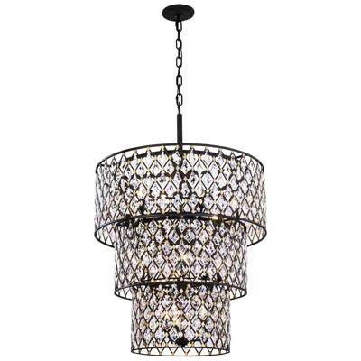 Varaluz Windsor 31 3/4"w Carbon Crystal 13-light 3-tier Chandelier