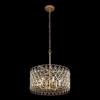 Varaluz Windsor 6-light Pendant In French Gold,matte Black