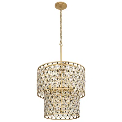 Varaluz Windsor 7-lt 2-tier Crystal Chandelier - French Gold & Matte Black