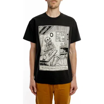 Vardagen Work To Death Home Edition Heavyweight Tee In Black