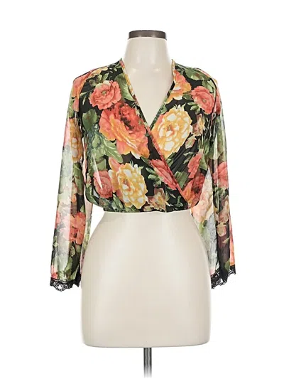 Pre-owned Varga 3/4 Sleeve Blouse In Green