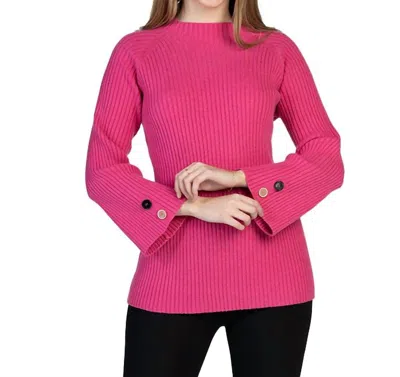 Variations Bell Sleeve Sweater In Rose In Multi