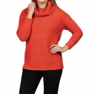 Variations Cowl Neck Sweater In Orange