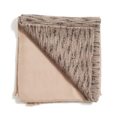 Variously Flo Brown Merino Textured Handloom Throw - Brown
