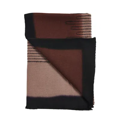 Variously Handwoven Mink Brown Myrtle Drift Merino Throw - Brown