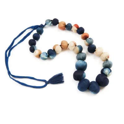 Variously Men's Mihika Silk Beaded Necklace Modern Artisanal— Indigold In Multi