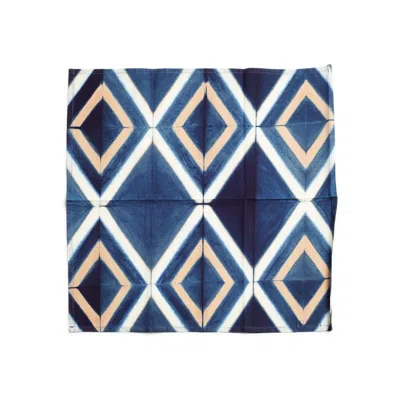 Variously Tisa Indigo Shibori Print Cotton Table Napkin Set - Blue