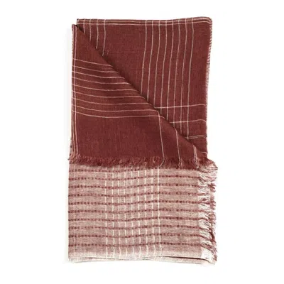 Variously Women's Auro Brown Cinnabar Handwoven Linen Scarf