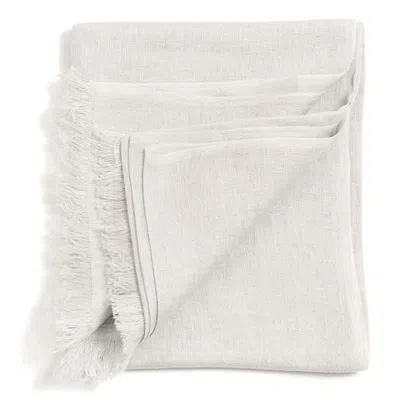 Variously Women's Pebble Light Gray Hand Woven Soft Linen Scarf - Grey