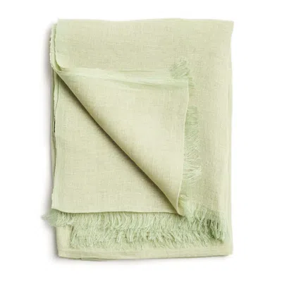 Variously Women's Soya Pastel Lime Green Hand Woven Soft Linen Scarf - Green