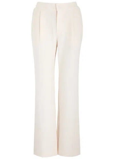 Varley Aberdeen Straight-leg Corduroy Trousers In Cream