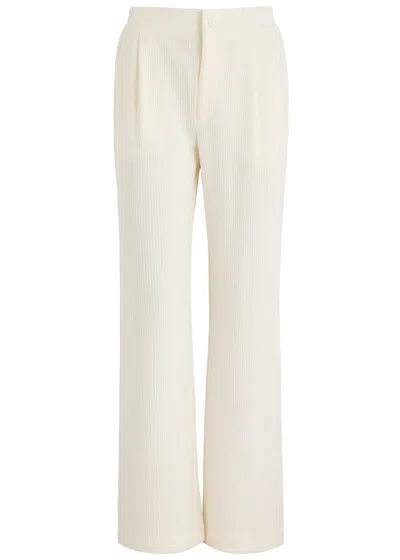 Varley Aberdeen Straight-leg Corduroy Trousers In Cream