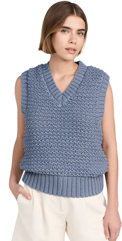 Varley Adie Knit Vest Stone Blue In Unknown