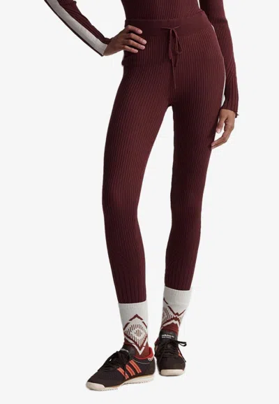 Varley Aiden Knit Leggings In Burgundy