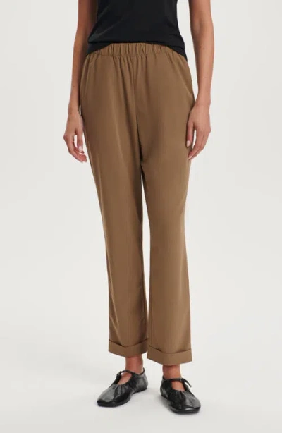 Varley Alana Slim Tapered Crop Pants In Brown