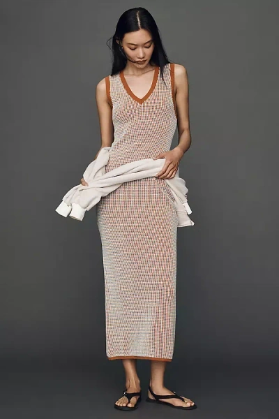 Varley Albane Cotton Midi Dress In Brown