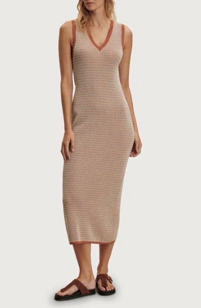 Varley Albane Knit Cotton Midi Dress In Black