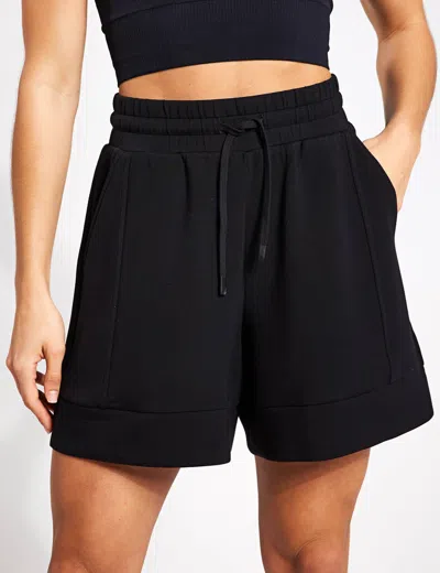 Varley Womens Black Alder Drawstring-waist Stretch-woven Jersey Shorts