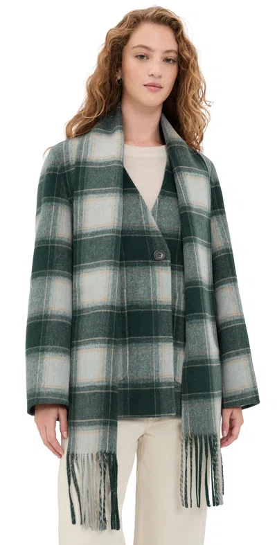 Varley Alderton Check Scarf Coat Ponderosa Pine Check