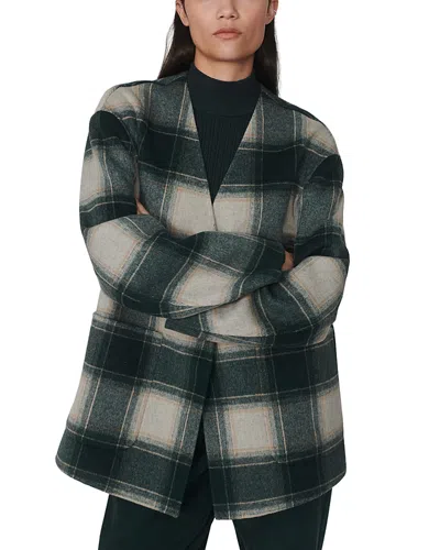Varley Alderton Wool Blend Scarf Coat In Green