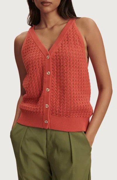 Varley Alessia Open Stitch Cotton Sweater Tank In Multi