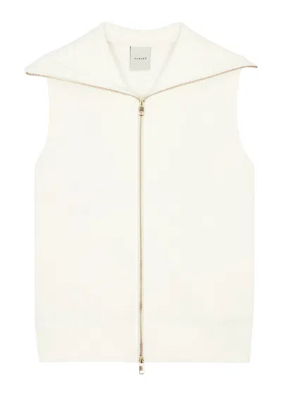 Varley Alex Ribbed Cotton-blend Gilet In White