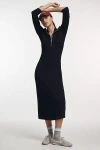 Varley Alexis Half-zip Midi Dress In Black