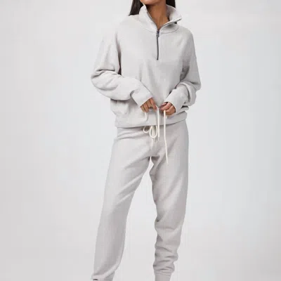 Varley Alice Knit Sweatpants In Cobweb Silver In Grey