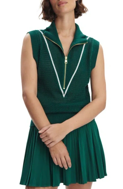 Varley Allena Half-zip Sweater Vest In Green