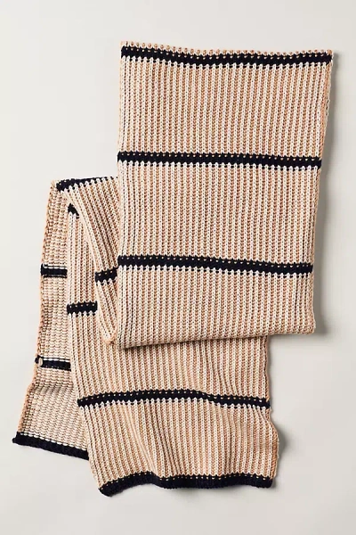 Varley Almeida 100% Cotton Knit Scarf In Beige