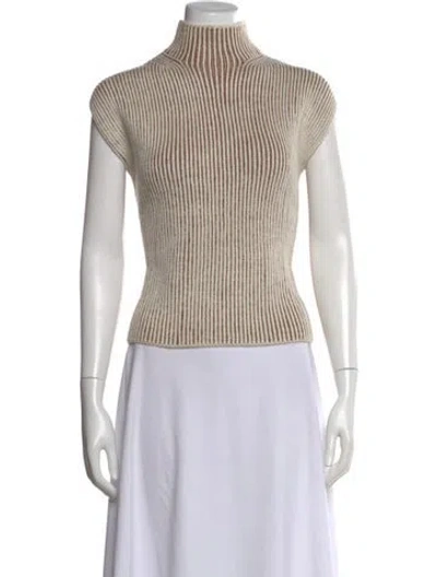 Pre-owned Varley Alpaca Striped Sweater In Neutral