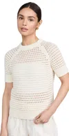 VARLEY ALVA KNIT TEE EGRET