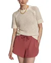 Varley Alva Short-sleeve Knit Top In Egret