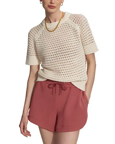 Varley Alva Short-sleeve Knit Top In Beige