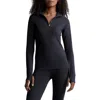 Varley Always Warm Base Layer Half Zip Top In Black Marl