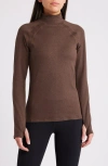 Varley Always Warm Base Layer Top In Deep Chocolate Marl