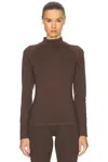 Varley Always Warm Base Layer Top In Deep Chocolate Marl