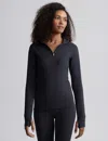 Varley Always Warm Half-zip Base Layer Top In Black