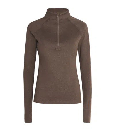 Varley Always Warm Half-zip Base Layer Top In Brown