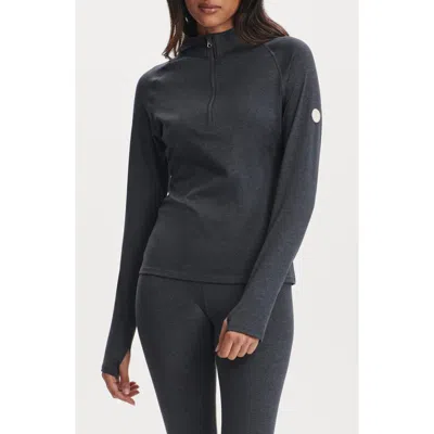 Varley Always Warm Half Zip Base Layer Top In Gray