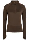 Varley Always Warm Half-zip Stretch-jersey Top In Brown