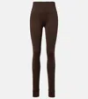 Varley Always Warm Jersey Stirrup Leggings In Brown