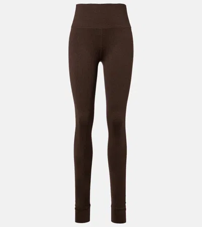 Varley Always Warm Jersey Stirrup Leggings In Brown