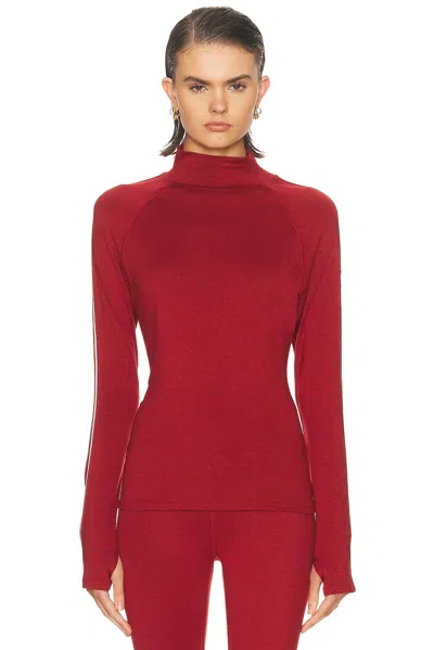 Varley Always Warm Mock Neck Base Layer Top In Red